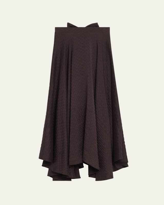 Elise Diamond-Quilted Cloquet Maxi Skirt